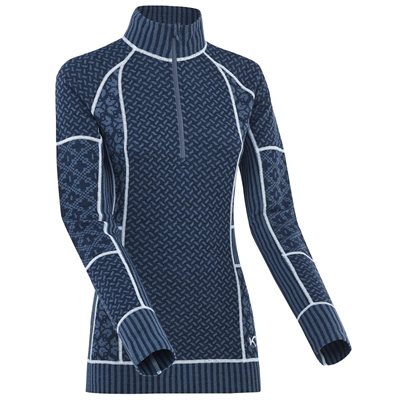 Kari Traa Smekker Half zip merino bluse Marin str  L 