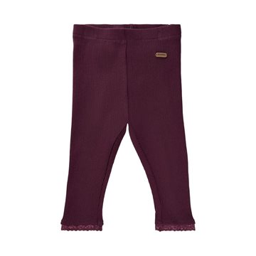 Minymo bomulds leggins i bordeaux til børn