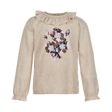 Minymo longsleeve med glimmer og print til børn