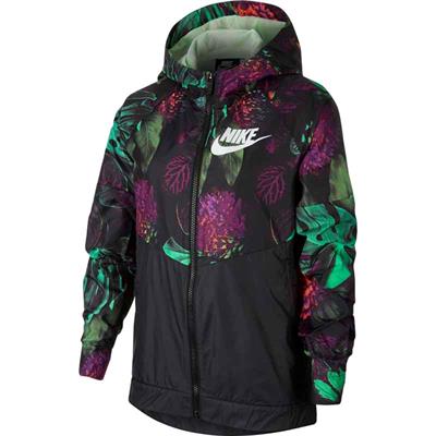 Nike Sportswear Windrunner "Floral" Jakke med hætte til piger