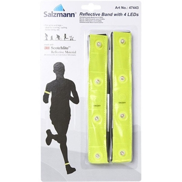 Salzmann Refleklsarmbånd 2 stk med 4 LED-pærer