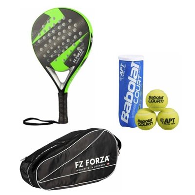 Padel pakke m. Forza Classic Power Padel bat, taske og bolde