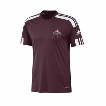 Salling Efterskole adidas Squad T-shirt Bordeaux med nr. tryk